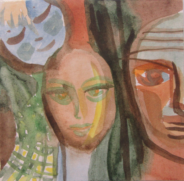 Faces 1999 - 2002 Watercolour family Sketch by Galina Todorova