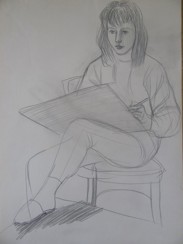 Selfportrait sketching by Gallina Todorova