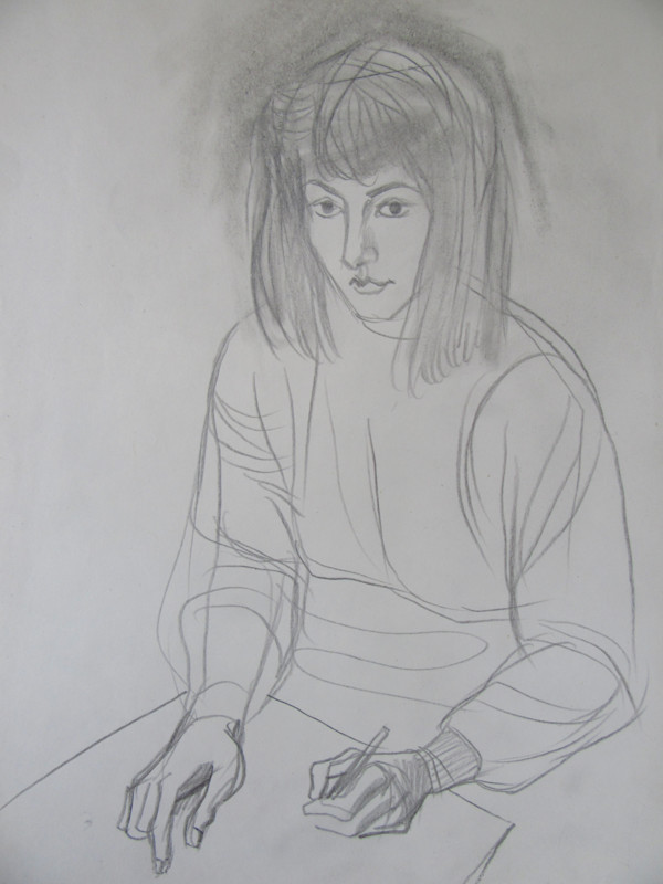 Selfportrait sketching by Gallina Todorova
