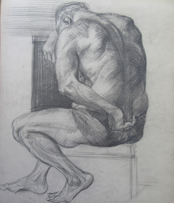 Art Academy Nude man back by Gallina Todorova