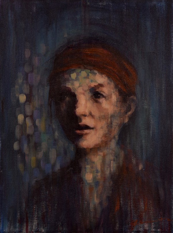 face with red turban by samantha salvat