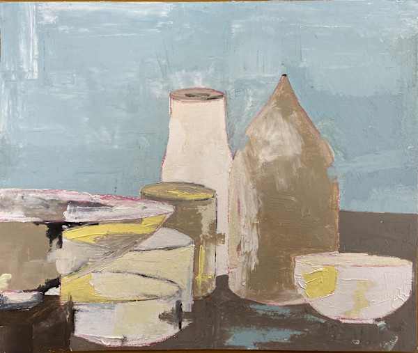 vessels with blue wall by Kate Burnim