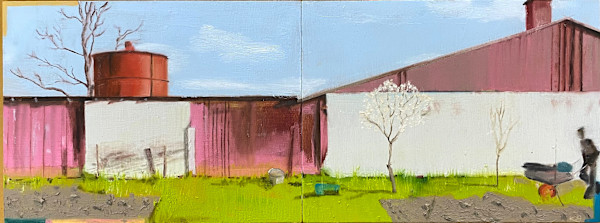 Diptych: Spring Barn by Kate Burnim