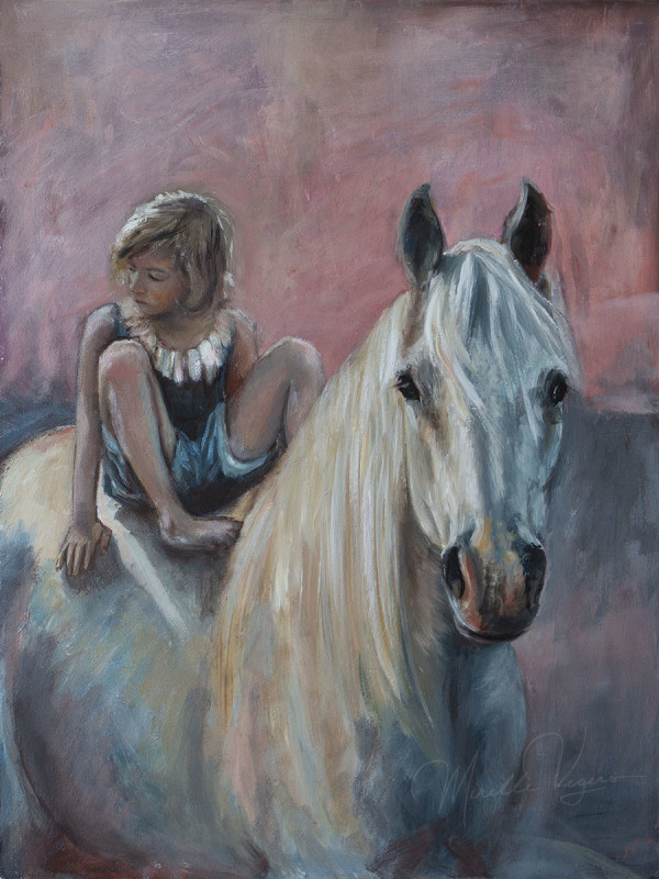 Boy on horse by Mirelle Vegers