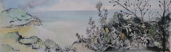Coastal - Beach and Banksia by Barbara Aroney