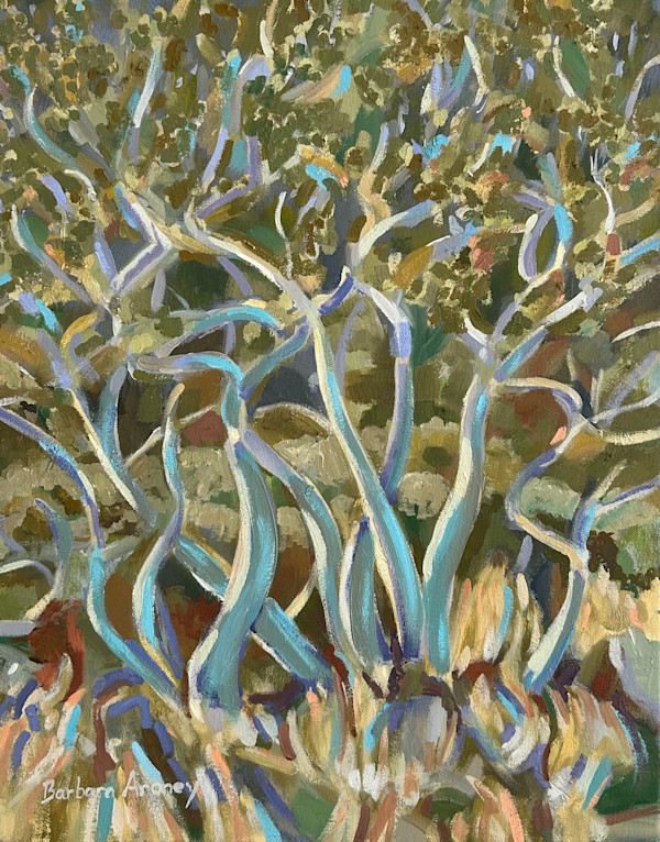 Snow Gum Abstract Acrylic and oil on canvas, 51x41cm Framed by Barbara Aroney