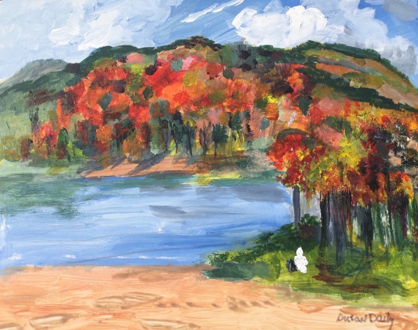 Watching Autumn At the Lake by Susan Daily