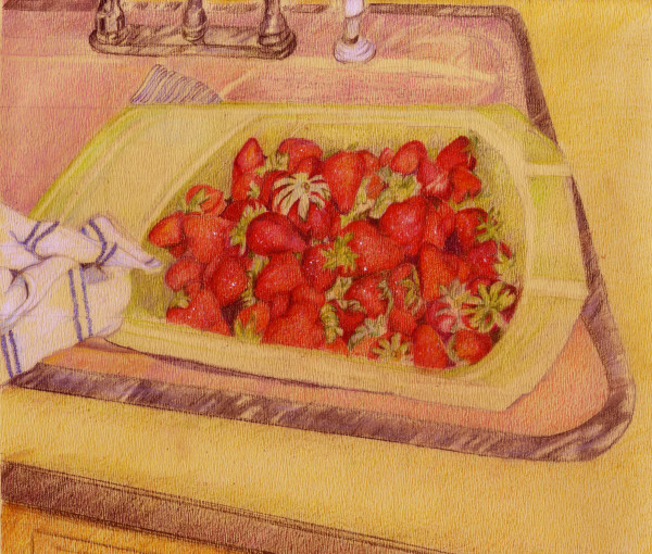 "Strawberries in the Sink" by Candace Hardy