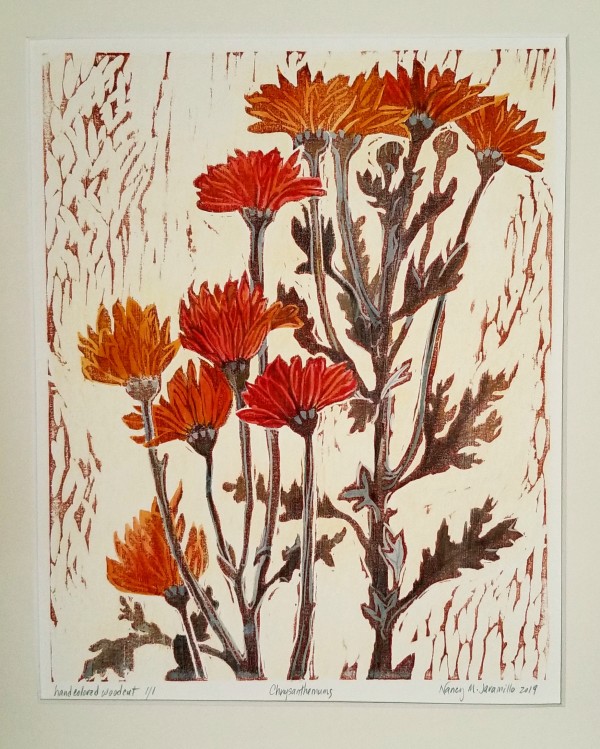Chrysanthemum in Orange by Nancy Jaramillo