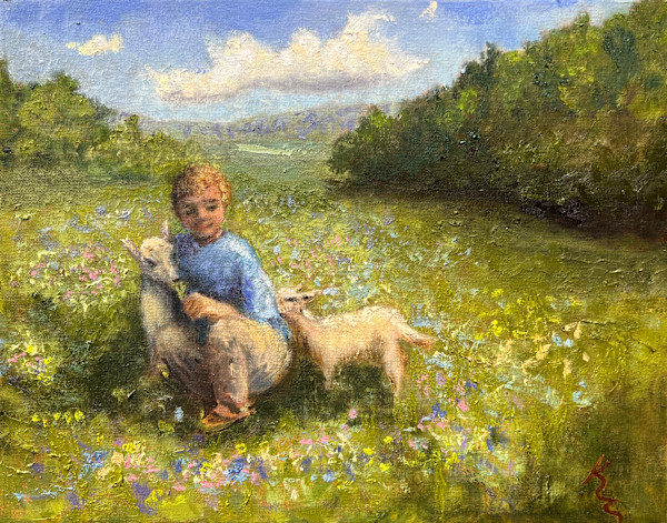 Feeding Goats by Kate Emery