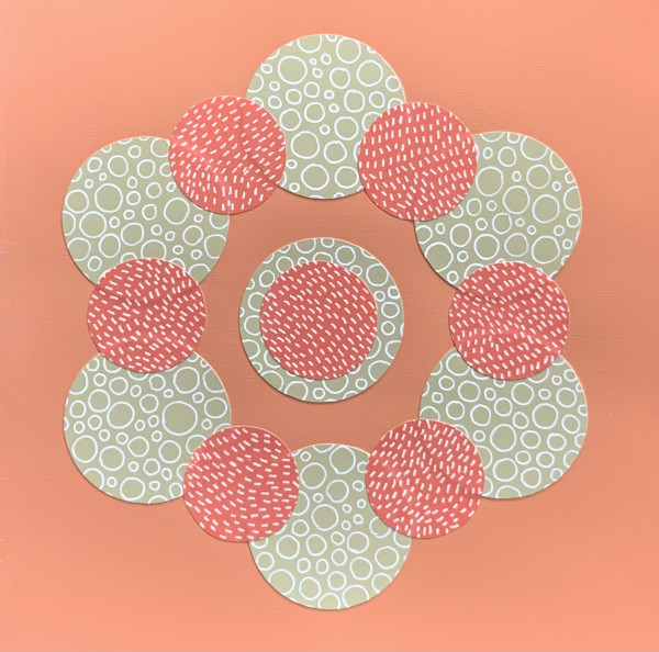 Dots 30, Salmon + Tan & Salmon Pattern by Suzanne Gibbs