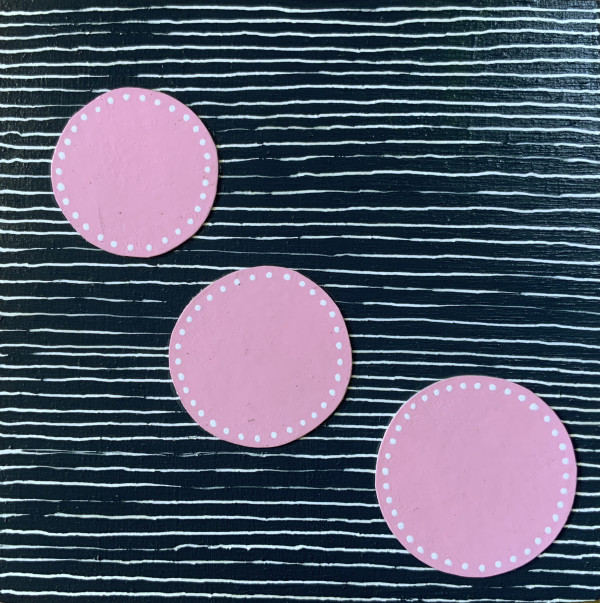 Dots 34, Navy Pattern + Pink Dots by Suzanne Gibbs