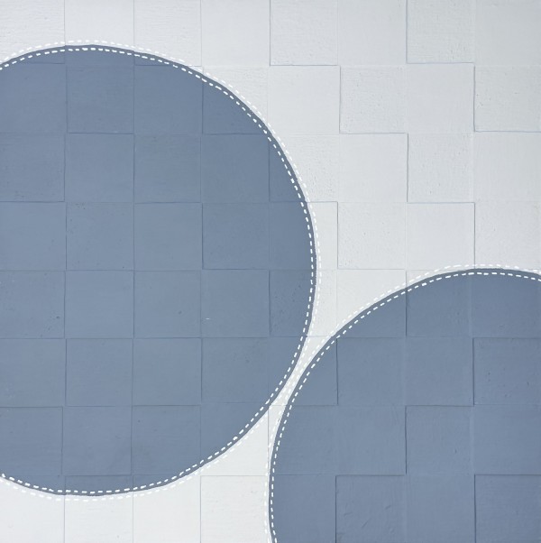 Dots 77, Blue Over Blue (three of three) by Suzanne Gibbs