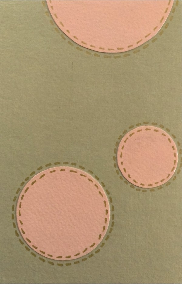 Dots 5, Moss + Peach & Gold Dashes by Suzanne Gibbs