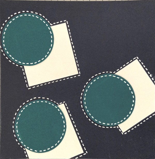 Dots 19, Navy + White Squares & Teal by Suzanne Gibbs