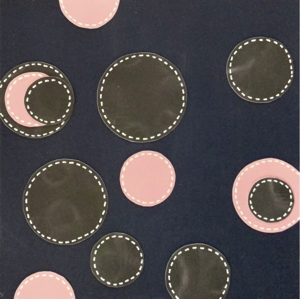 Dots 22, Navy + Gray & Pink