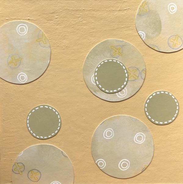 Dots 24, Yellow + Cream Pattern & Moss by Suzanne Gibbs