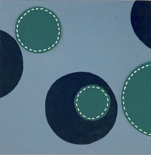 Dots 11, Blue + Navy & Teal by Suzanne Gibbs