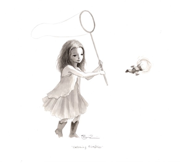 Catching Fireflies (Preliminary Drawing) by Erica Taguchi-Newton