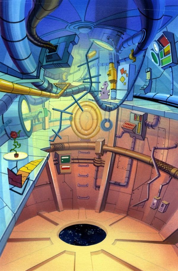 Captain Simian and the Space Monkeys - Background Concept - Spydor's Quarters