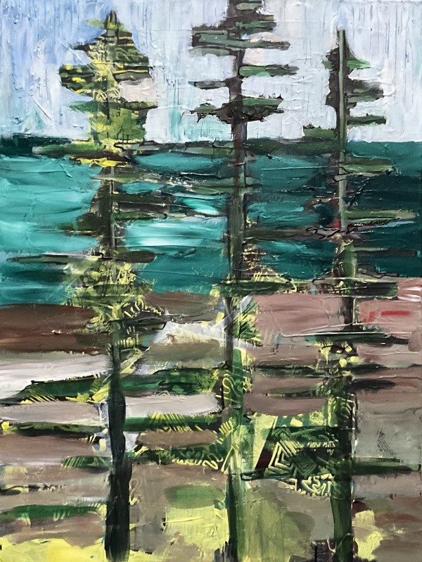 Pines and Ocean by Justine Lasdin