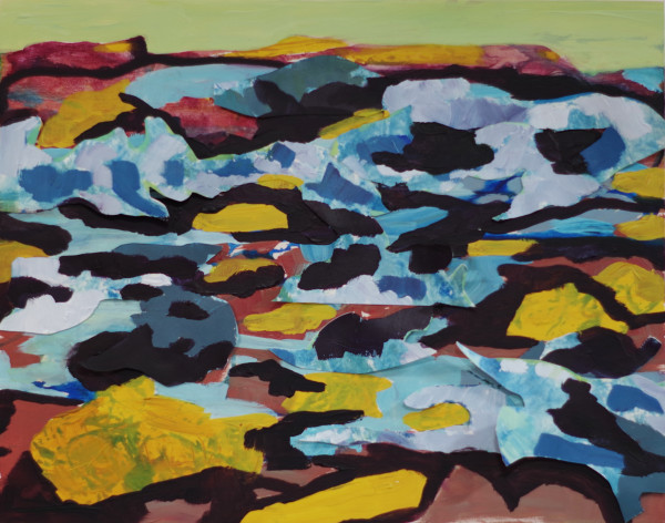 Yellow Rocks and Waves by Justine Lasdin