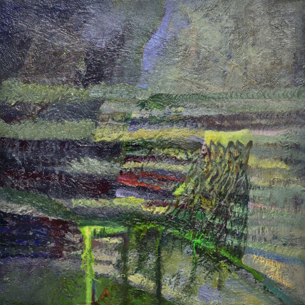 "Cleaved Landscape w/Fluoro Green Efflorescence", Liminal Landscape series by Linda Price-Sneddon