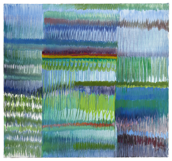 Drip Grid, Blue Green Weave by Linda Price-Sneddon