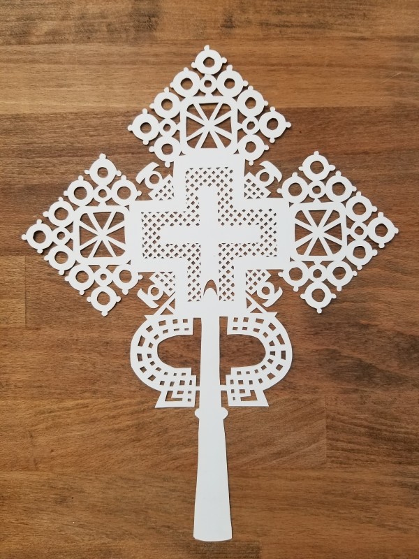 Ethiopian Cross I (wood background for display only) by Tracy Murrell
