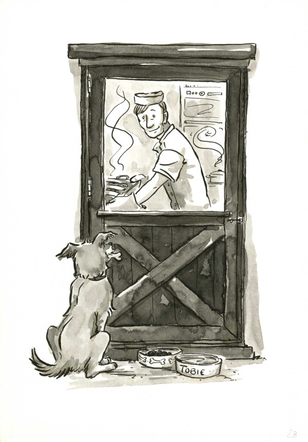 Pavel's Dog Waiting at Kitchen Door