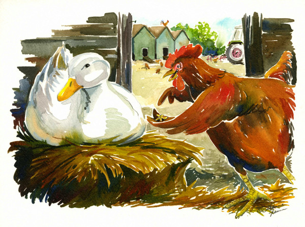 The Little Red Hen and Duck sample image 1