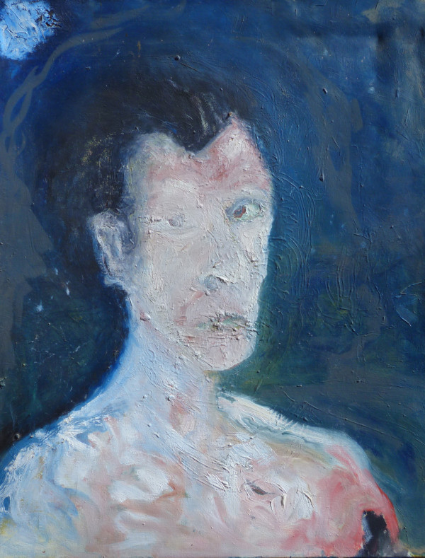 "Self Portrait, Blue Background" by Eric David Schultz