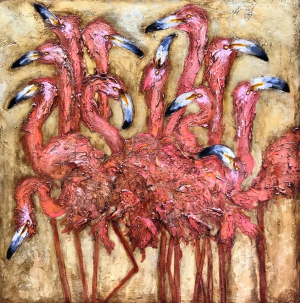 Flamboyance of Flamingos by Anne Hempel