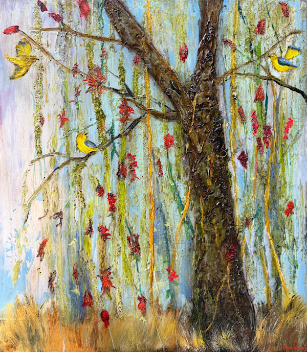 Bottle Brush and Warblers by Anne Hempel, Image 1.