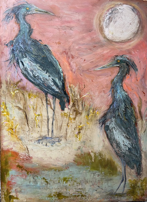 Moon Over Herons by Anne Hempel