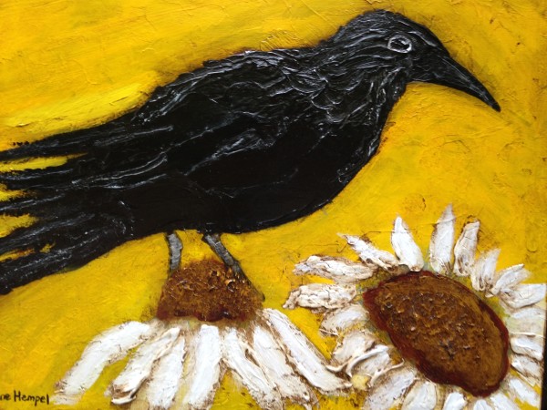 Black birds and Daisy by Anne Hempel