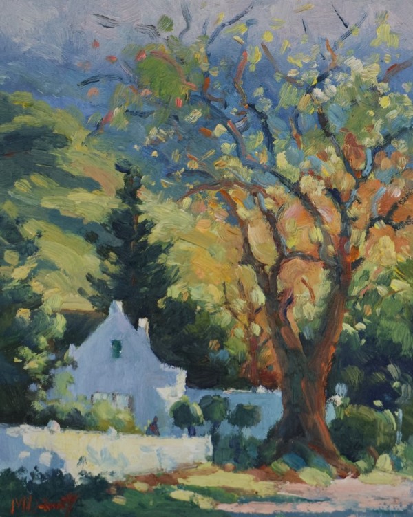Cottage and Oak Tree by Malcolm Dewey