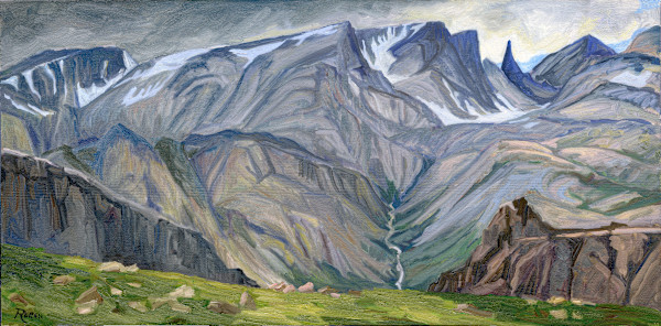 Variable Skies, Chance of Thundershowers, Beartooths, plein air by Faith Rumm, Image 1.