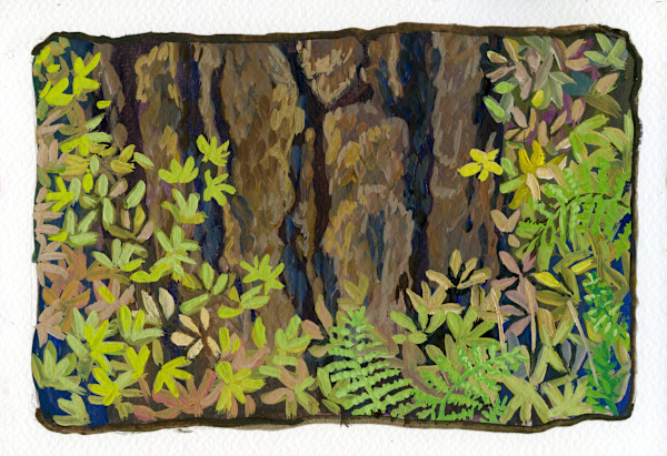 Ponderosa Bark and Azalea by Faith Rumm