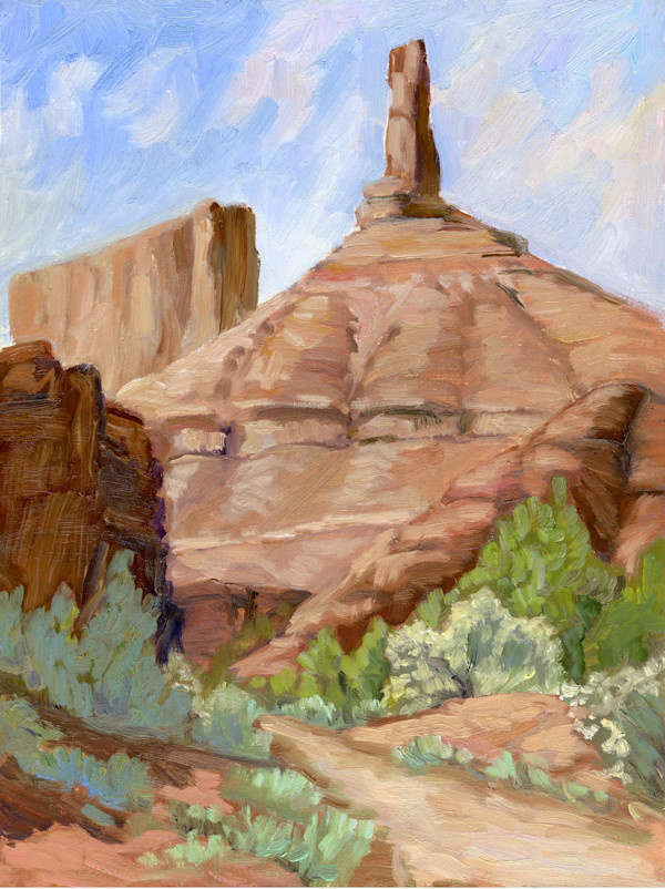 Spire, from Climbers Camp, en plein air by Faith Rumm, Image 1.
