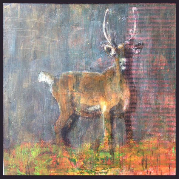 0980 - Animal Painting #124 (Caribou) by Les Thomas