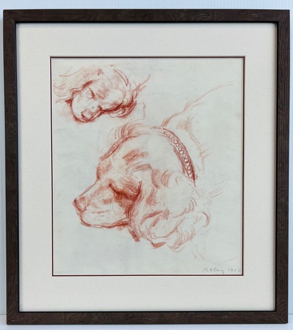 11004 - Sketch of Sleeping Dogs by Llewellyn Petley-Jones (1908-1986)