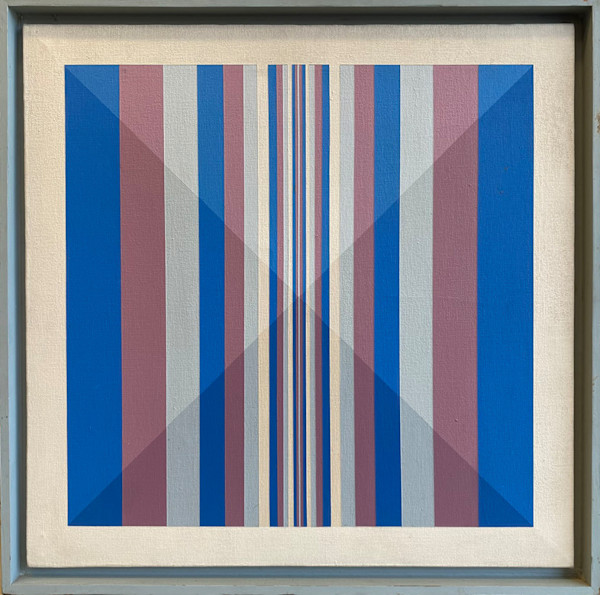 11418 - Pink and Blue Op-Art by Unknown, Image 1.