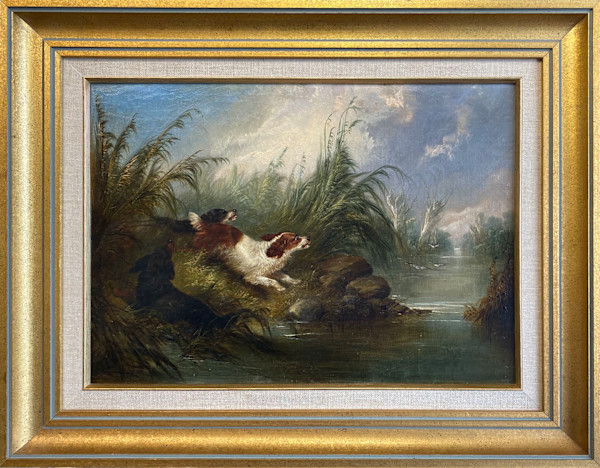 11422 - Hunting Dogs by the Water by Attributed to Richard Ansdell  (1815-1885), Image 1.