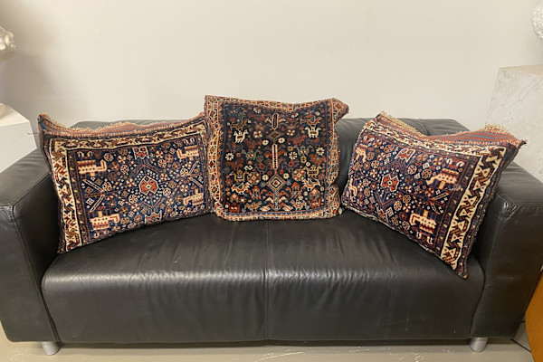 5214 - Three Antique Persian Rug Pillows, Image 1.