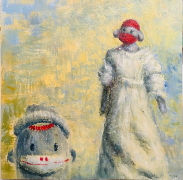0444 - Monkey with Monkey in a White Dress by Thomas Anfield