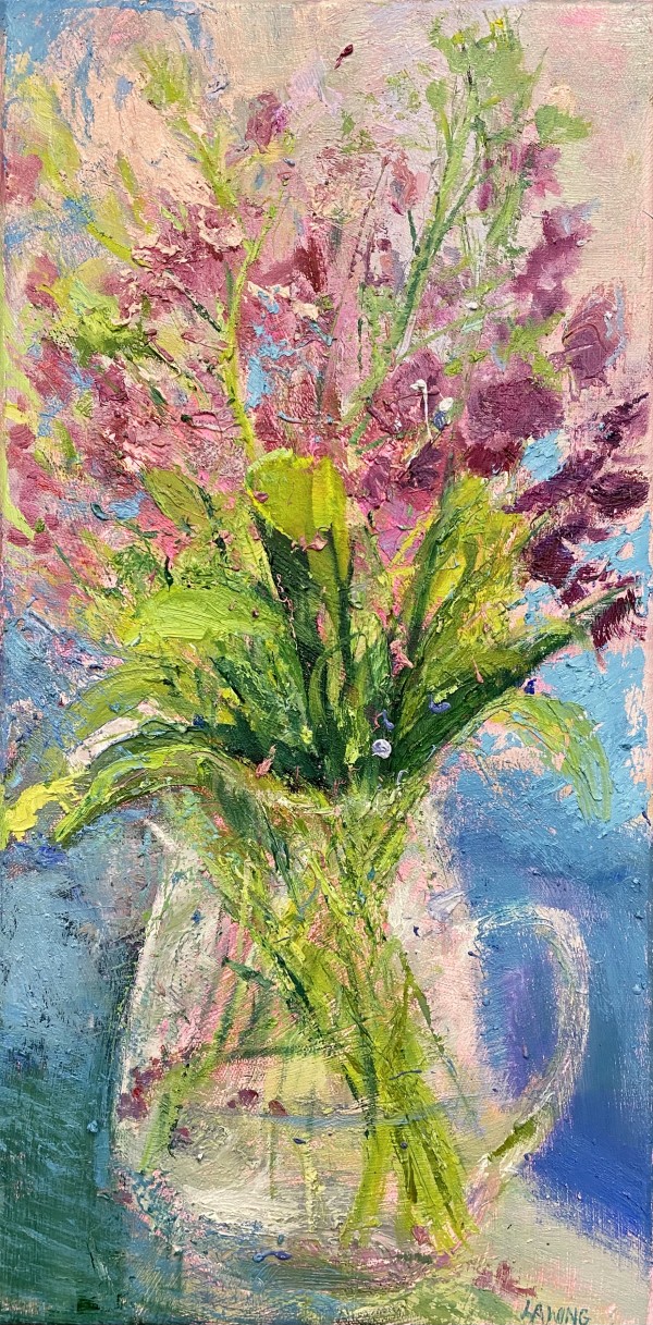Pitcher Of Sweet Peas by Julia Chandler Lawing