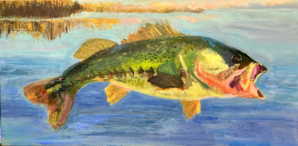 Large-Mouth Bass—in progress by Julia Chandler Lawing
