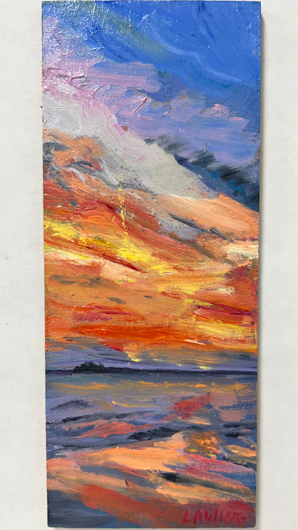 Distant Island Sunset by Julia Chandler Lawing