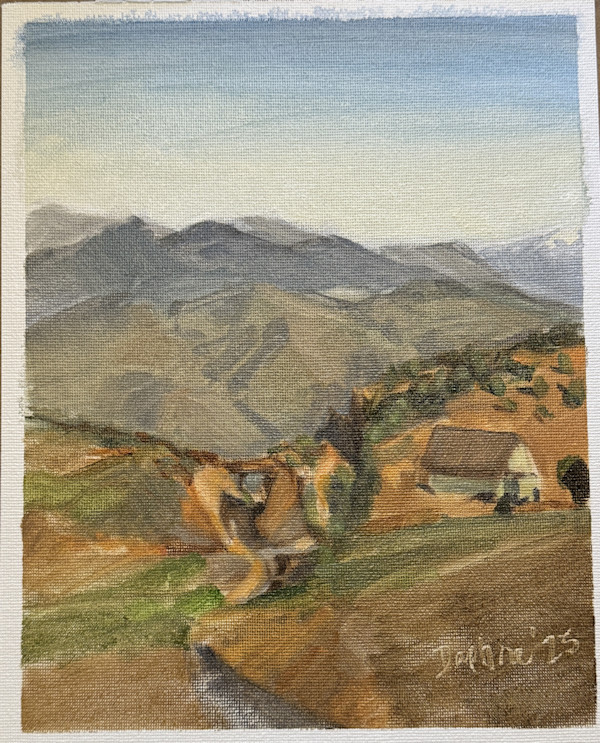 Virginia City Tracks, Plein Air Convention oil sketch no.5 by Daphne Cote
